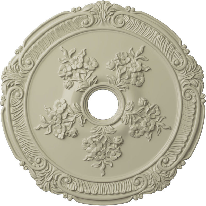 Médaillon Endurathane Attica avec plafond rose, DO 26 po x P 3 3/4 po x P 1 1/2 po (convient aux auvents jusqu'à 4 1/2 po), finition jaune clair peinte à la main