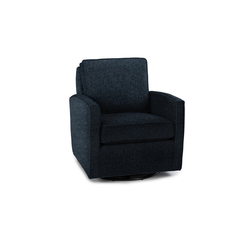 Eleanor Upholstered Swivel Armchair, Denim Polyester Blend