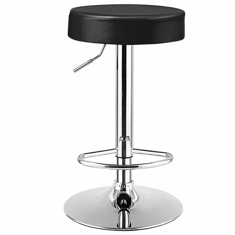 Tabouret de bar pivotant à hauteur ajustable Dawer, Noir, 1