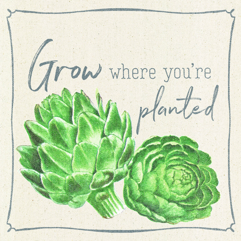 Grow Artichokes - Wrapped Canvas Painting, 51cm H x 51cm W x 3.8cm D