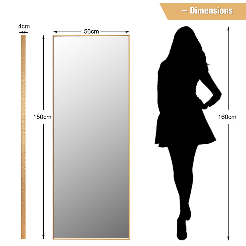 Hannelie Leaning Full Length Mirror, Golden