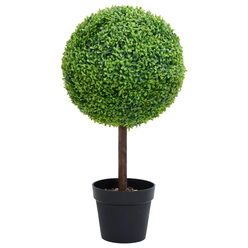 Faux Boxwood Plant in Pot, 71cm H x 19cm W x 19cm D