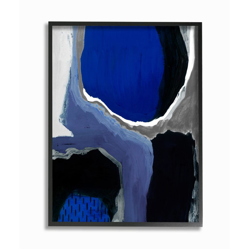 «Abstract Masculine Cobalt», reproduction d'art, Giclée encadrée noir minuit, H 30 po x l 24 po x P 1,5 po