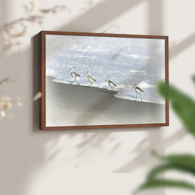 «Sandpipers II», reproduction encadrée, H 22 po x l 28 po, Noyer