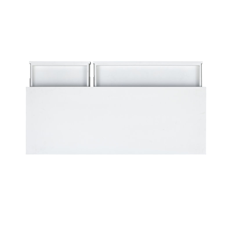 Bureau d'écriture moderne avec tiroirs Halstad, Blanc