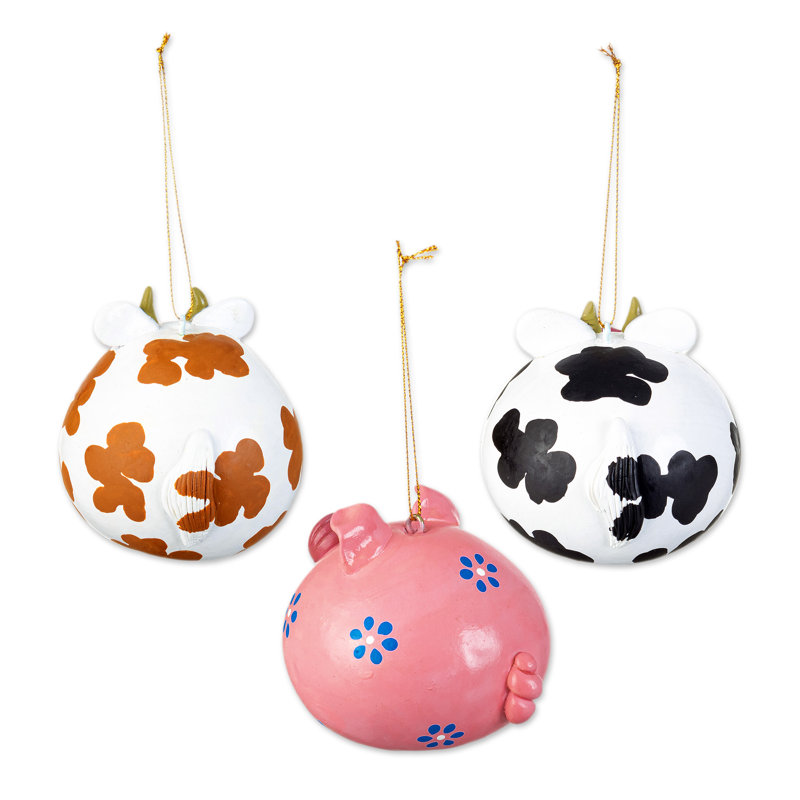 2.6'' Handmade Wood Hanging Figurine Ornament