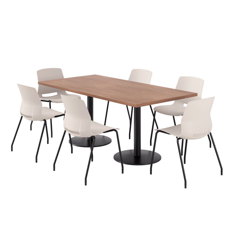 Ensemble repas pour 6 personnes, Cerise, Crème / Noir