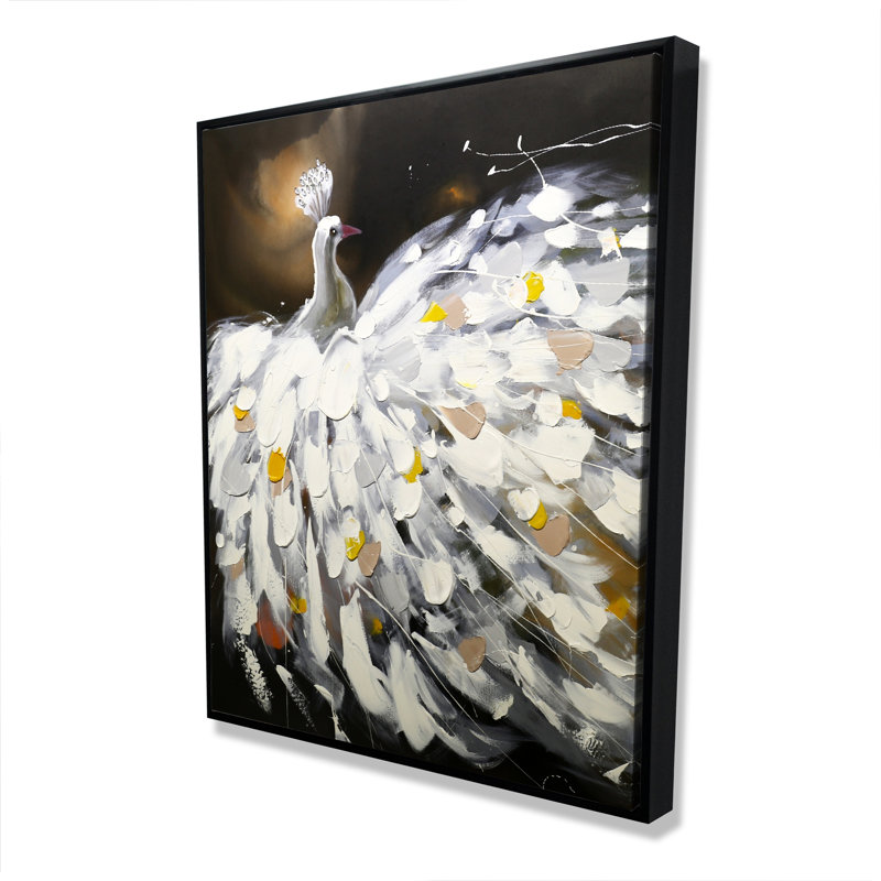 Paon abstrait - Toile encadrée pour le décor du salon, H 61,25 po x l 49,25 po