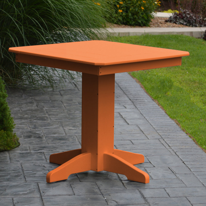 Nettie Square Outdoor Dining Table With Umbrella Hole , in. W in. D, Orange, 44" L x 44" W