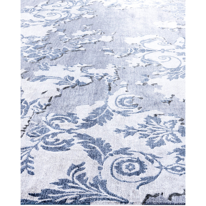 Overdyed One-of-a-Kind Rectangle 9'3" X 12'3" Hand Knotted Area Rug