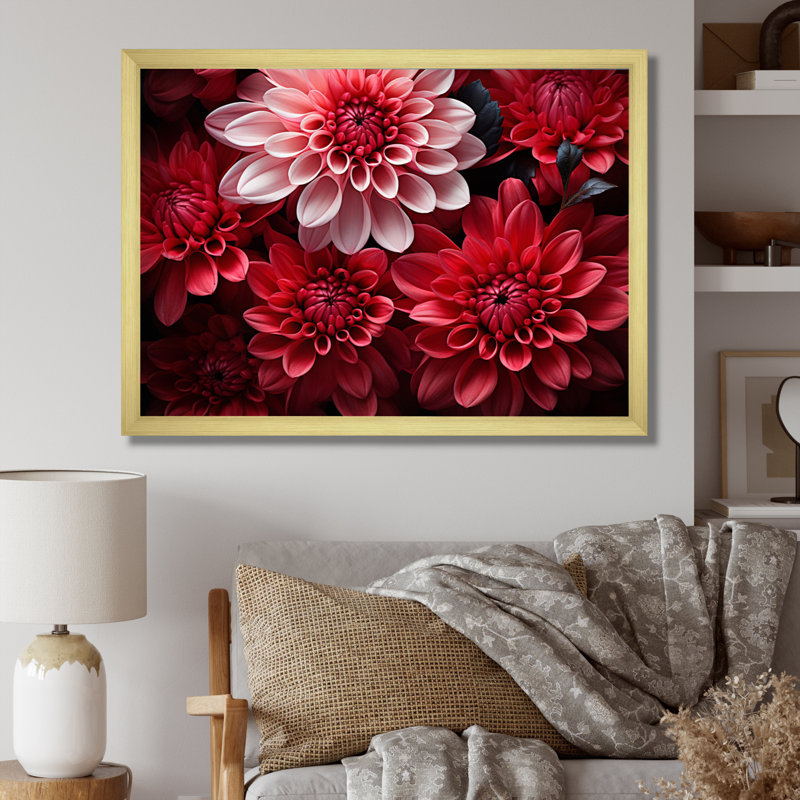 " Mums Enchanting Mums Black ", H 34 po x l 44 po x P 1,5 po, Cadre doré à une seule photo