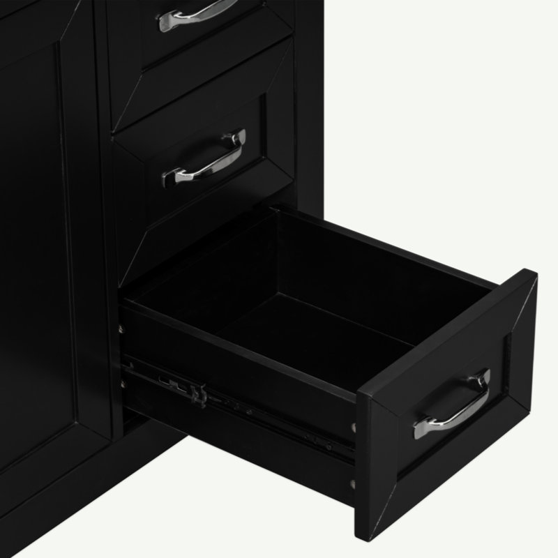 Meuble-lavabo 36 po avec lavabo, armoire de salle de bain avec tiroirs, structure solide et panneau de fibres à densité moyenne