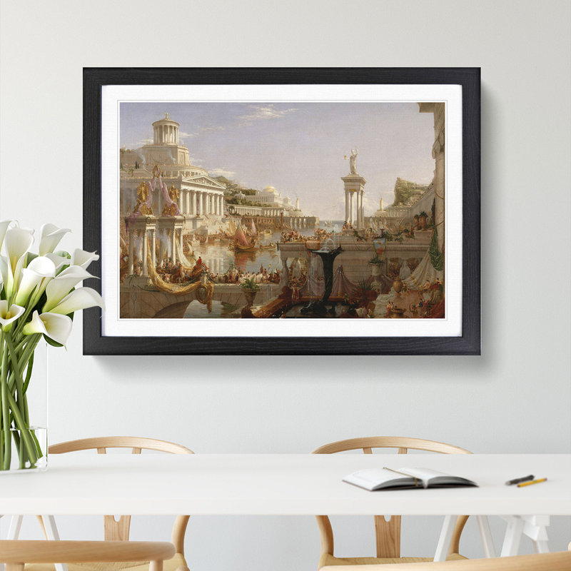 Course of the Empire Consummation by Thomas Cole - Picture Frame Painting, Black Framed, 48cm H x 65cm W x 2cm D