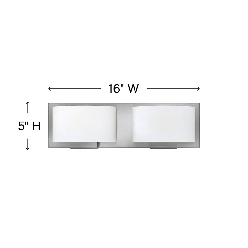 Mila 2-Light Bath Bar, Brushed Nickel, Halogen