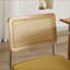 Ensemble de 2 chaises de salle à manger, chaises d'appoint en velours avec dossier en canne naturelle et base en acier inoxydable, célèbres chaises conçues par Breuer, chaises de cuisine rembourrées en rotin