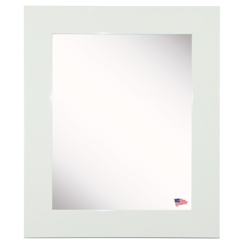 Dematteo Flat Wall Mirror, 25.5" H x 21.5" W, White