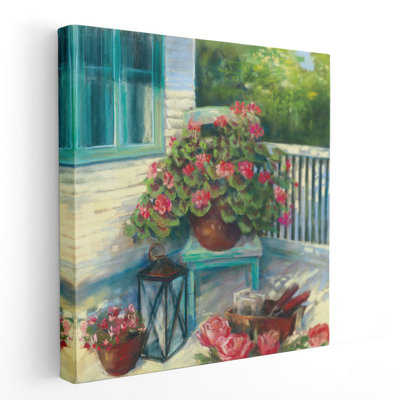 «Porch Geraniums», reproduction d'art sur toile