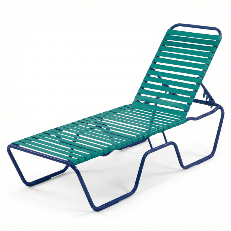 Armless Chaise, Jade Green Strap/Midnight
