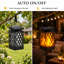 Solar Hanging Flame Lanterns, Realistic Flickering LED Flame Effect, Waterproof Vintage Outdoor Patio & Garden Lights, Auto Dusk to Dawn Sensor