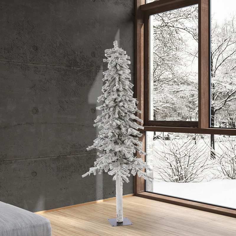 6' x 33" Flocked Alpine Tree 490T
