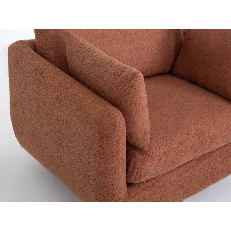Granville Swivel Accent Chair, Orange Polyester