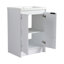 Meuble-lavabo autoportant de 48 po avec lavabo en résine et 2 armoires de rangement, portes à fermeture douce, contreplaqué (emballage KD)