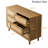 6-Drawer Rattan Dresser with Oak Finish Modern Storage Cabinet for Bedroom Living Room Entryway