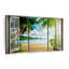 Window To Lush Beach Wall Art Multi Piece Canvas Print-1815535028