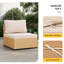 Ensemble de conversation 5 pièces en rotin beige avec décorations beiges pour l'extérieur-313129326