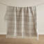 - Jeté en mélange de coton 50 x 60 po, rayures ivoire