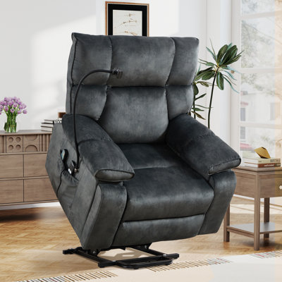 38.98" Wide Power Lift Massage Recliner With Heat, Cup Holders & Phone Stand