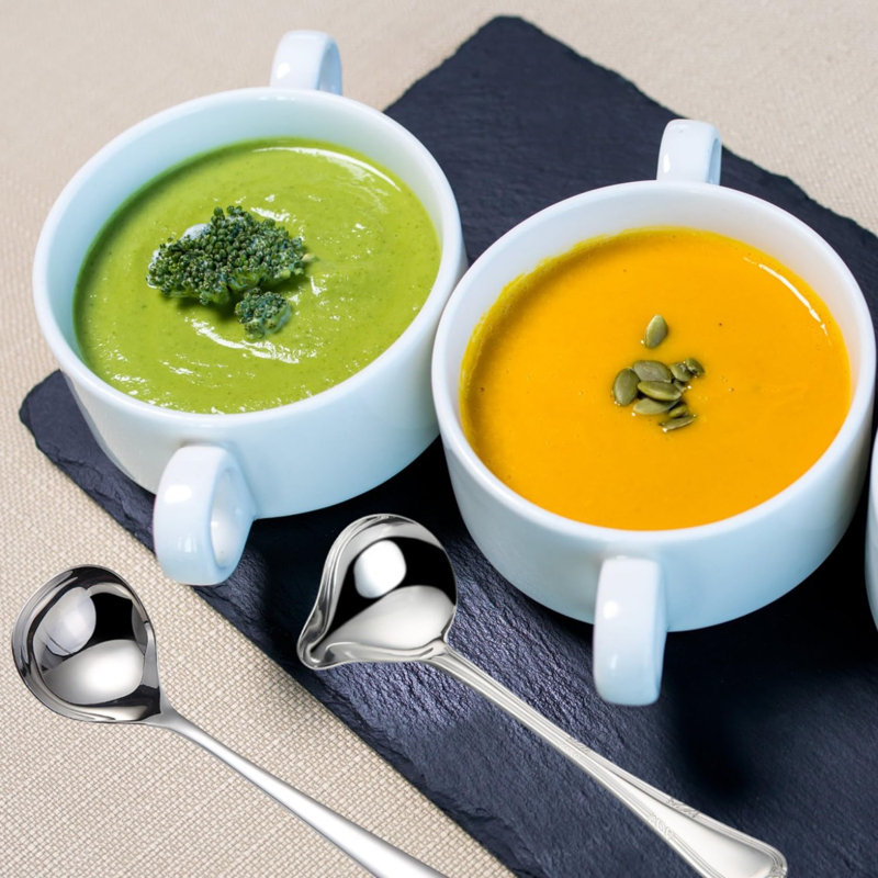 Ensemble de 4 louches à sauce en acier inoxydable avec bec - cuillère à soupe et à soupe de qualité alimentaire 18/10 pour une coulée précise, durable et lavable au lave-vaisselle