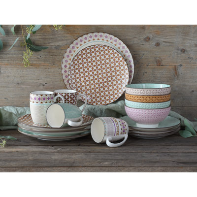 Mandala 16 Piece Dinnerware Set, Service for 4