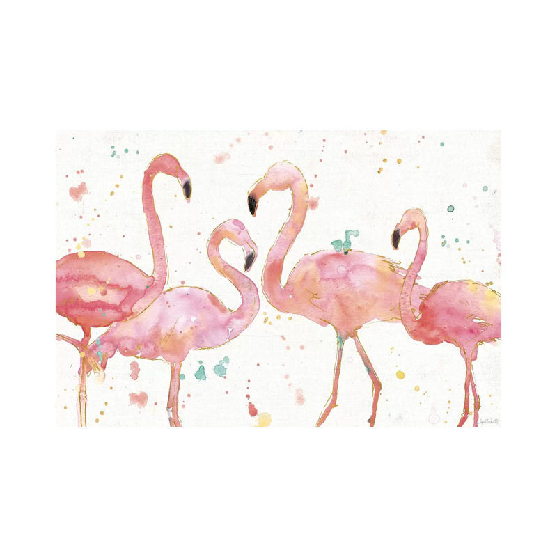 Flamingo Fever I 1 Piece Wall Art, 20.32 cm H x 30.48 cm W, Wrapped Canvas