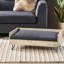 Lit pour chien noir et gris en bois, look moderne de style Mid-Century avec lit d'eau à la mode et revêtement pour animal de compagnie élégant