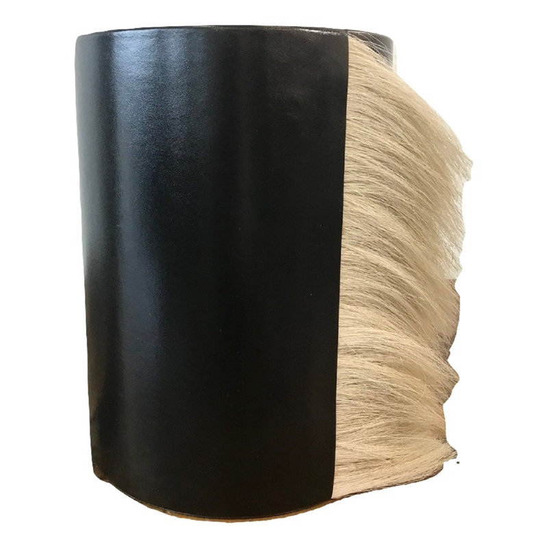 Vase de table en cuir, 7 x 7 x 10