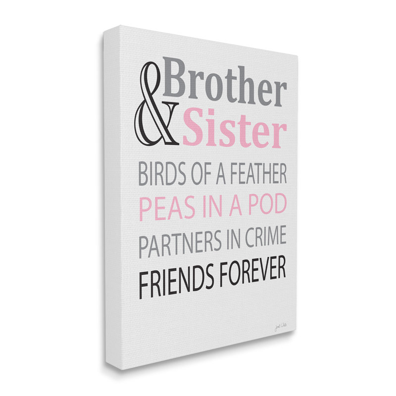 «Brother & Sister cmw-009», art mural personnalisé, Oui, Toile tendue, H 30 po x l 24 po