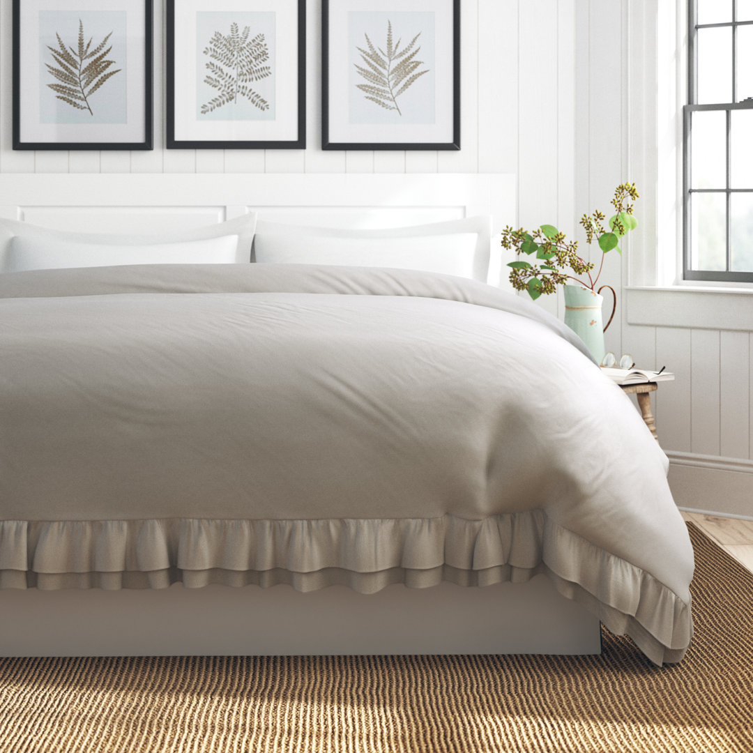 Bissonet Light Gray 100% Cotton Traditional Duvet Cover Birch Lane™