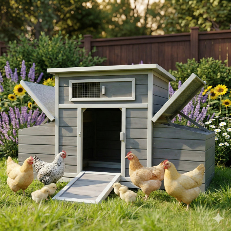 Cage à poules pour l'extérieur avec cage à volaille