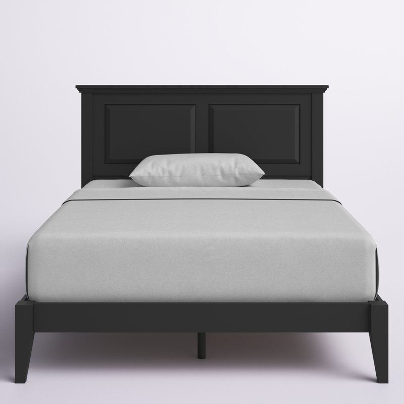 Markovich Solid Wood Platform Bed, Black, Full / Double