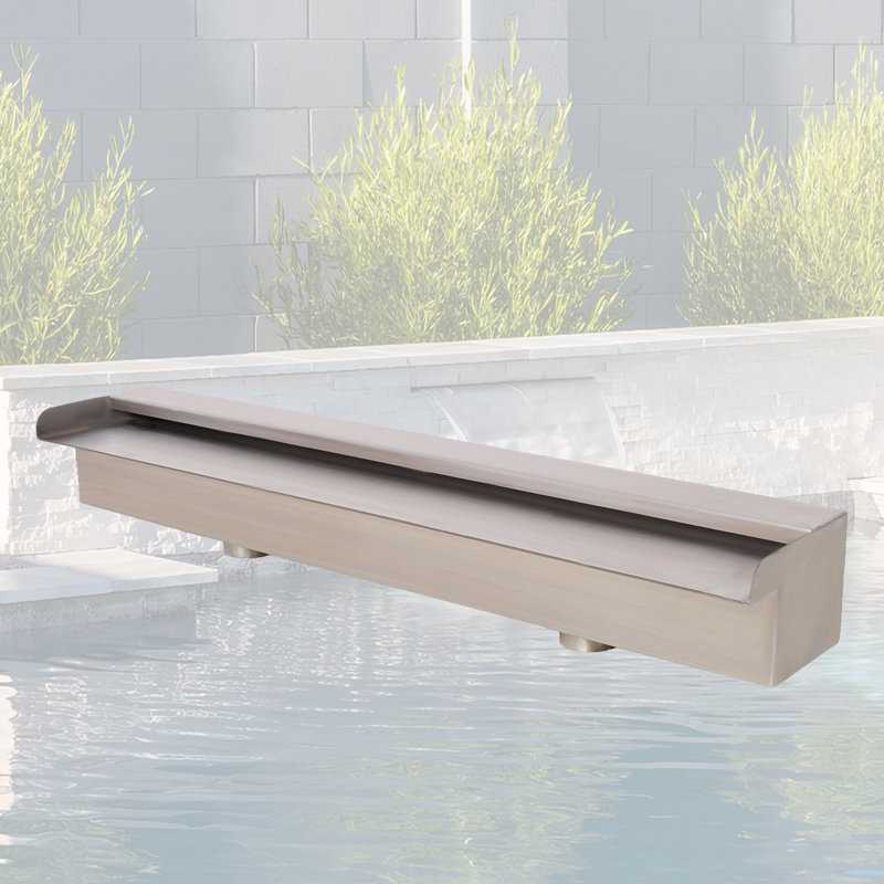Waterfall Pool Fountain – Corrosion-Resistant Spillway For Swimming Pool And Pond Decoration, 4'' H x 23.6'' W x 4.4'' D