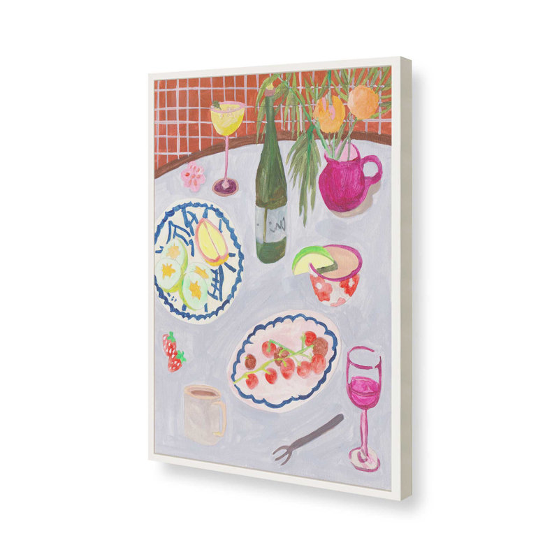 «Bites and Sips II» par Melissa Wang, reproduction d'art sur toile, H 24 po x l 18 po, Encadrement ouvert sans papier mat