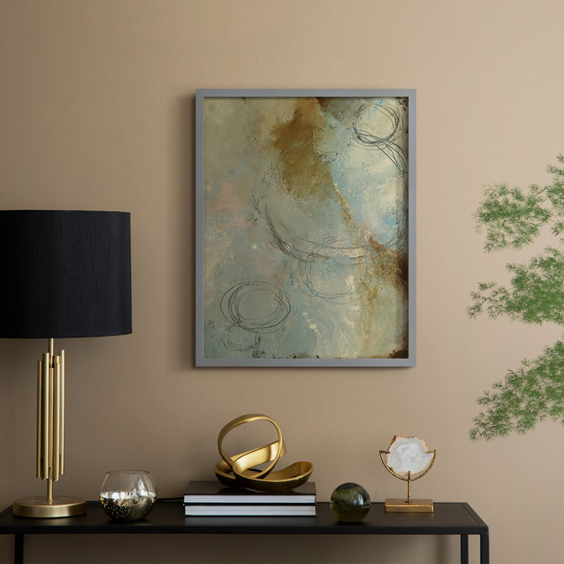 Zen Path I  Framed Print - Solid Wood, 21" H x 17" W, Gray