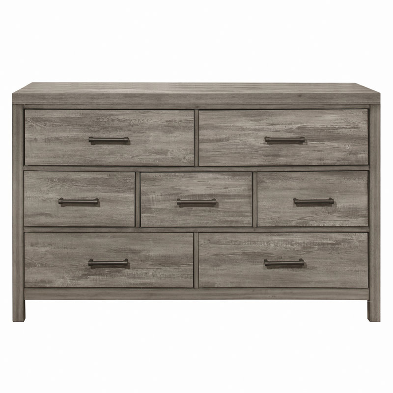 Commode de chambre de style rustique avec 7 tiroirs, commode de rangement pour la chambre à coucher