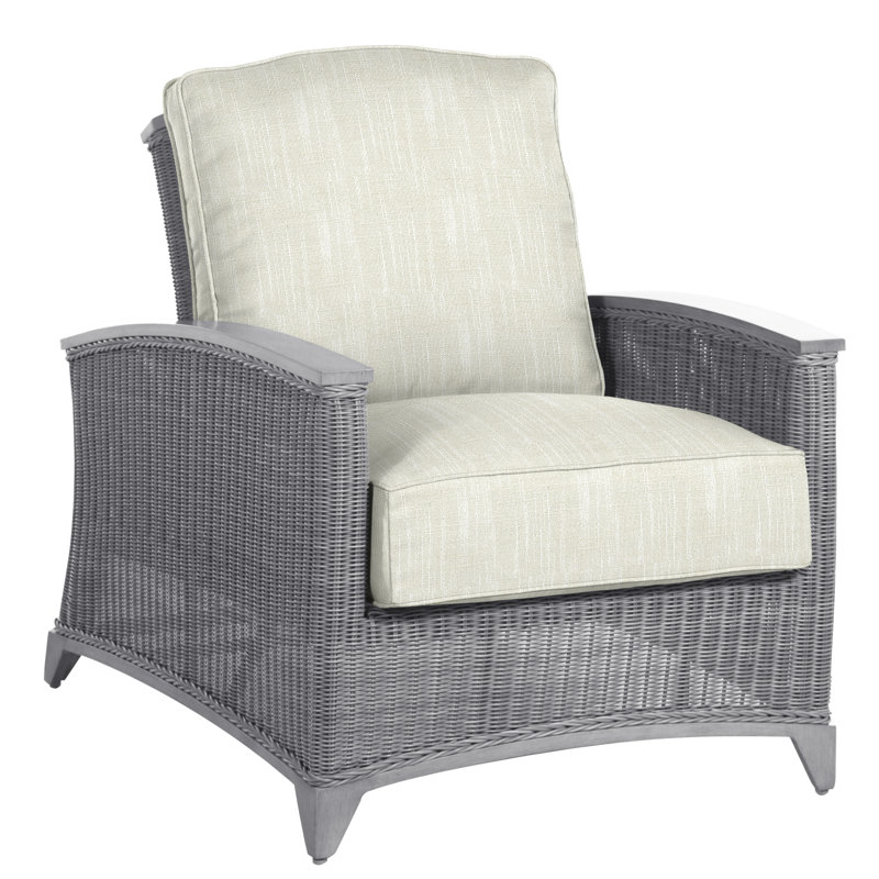 Astoria Patio Chair with Cushions, Astoria #90 Raffia/Oak, Dove Sunbrella® Linen, Welt