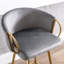 Lot de 2 tabourets de bar de 76 cm (30 pouces), revêtement en velours gris, piètement doré et repose-pieds pour un intérieur élégant. Assise stable et rembourrée de mousse.