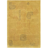 Aadi Abstract Hand-Knotted Wool Gold/Black Area Rug