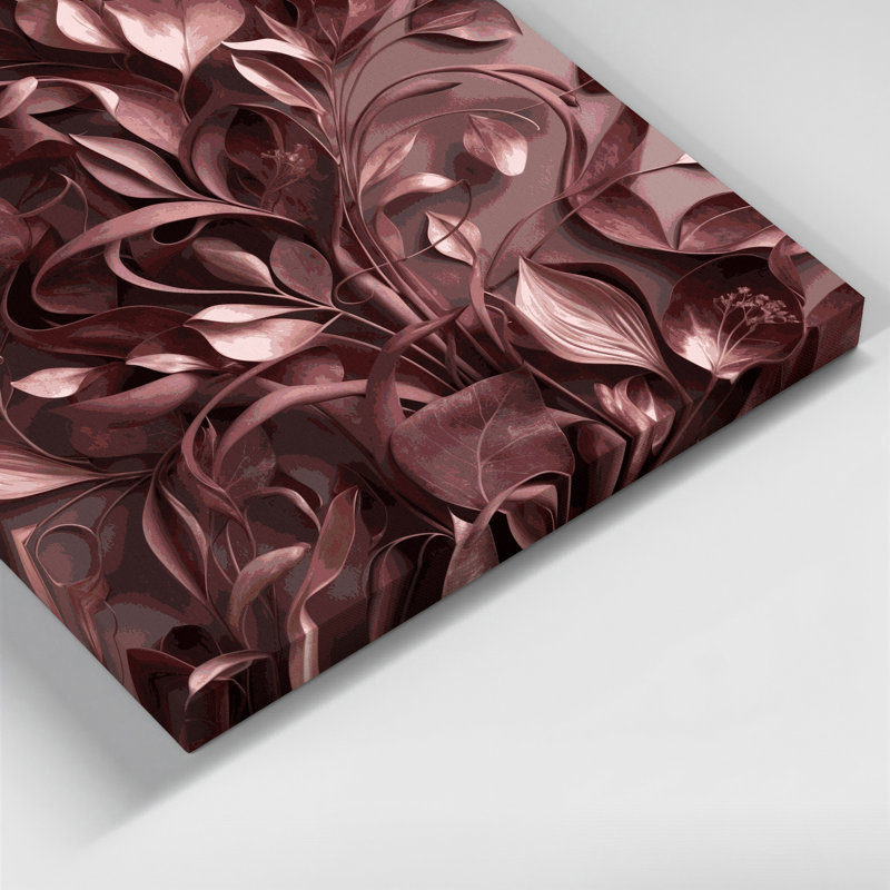 «Abstract Florals 68», art mural sur toile noire, H 12 po x l 12 po