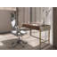 Desk in walnut polished steel