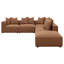 Canapé modulaire avec repose-pieds Hani, brun riche, 10 coussins Hani